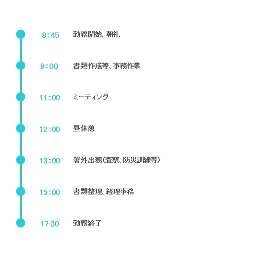 毎日勤務の1日の流れ